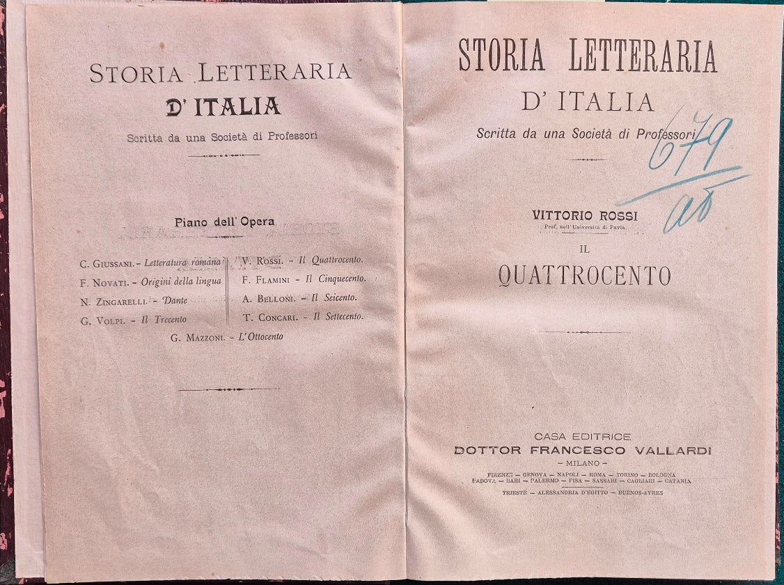 Storia letteraria d'Italia - Il Quattrocento