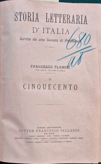 Storia letteraria d'Italia - Il Cinquecento