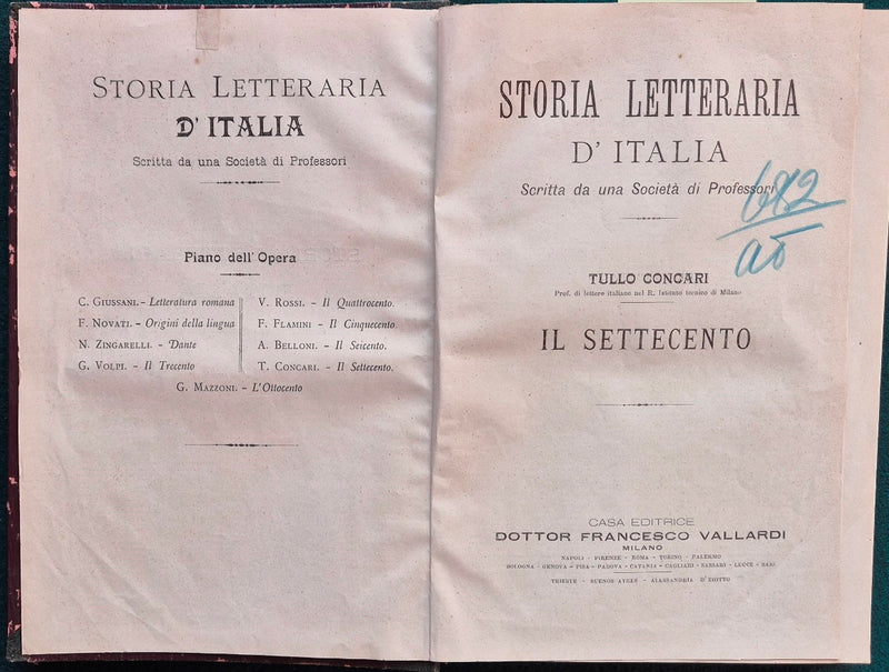 Storia letteraria d'Italia - Il Settecento