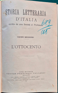 Storia letteraria d'Italia - L'Ottocento