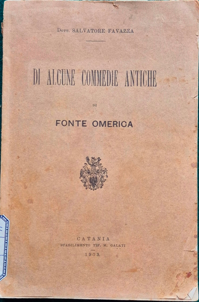 Di alcune commedie antiche di fonte omerica