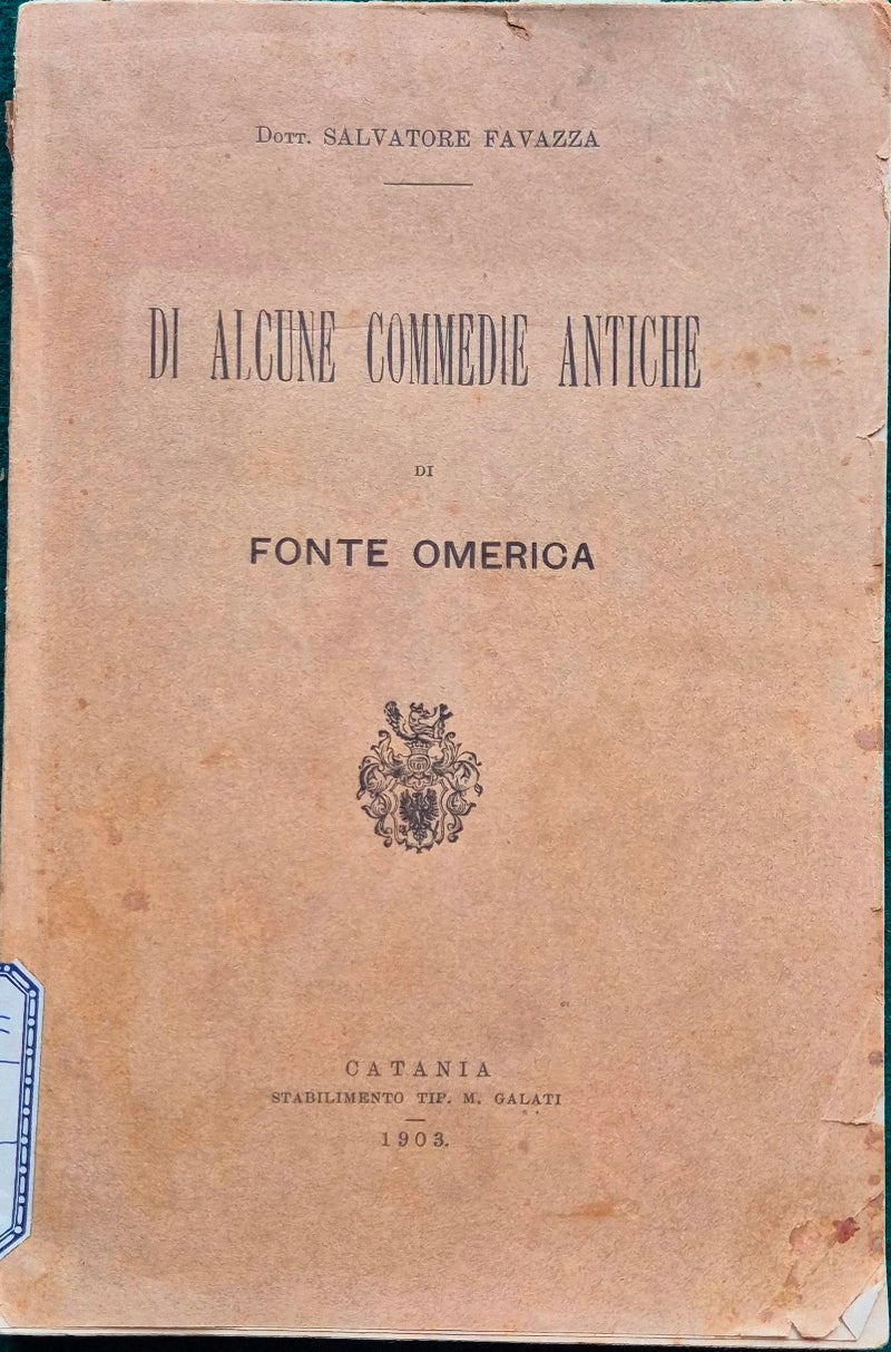 Di alcune commedie antiche di fonte omerica