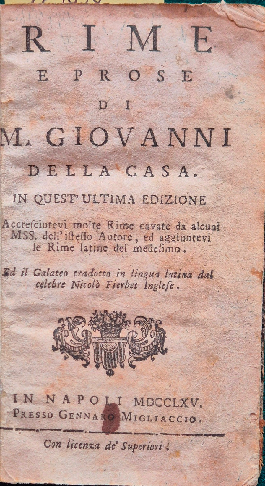 Rime e prose di M. Giovanni della Casa in quest'ultima edizione