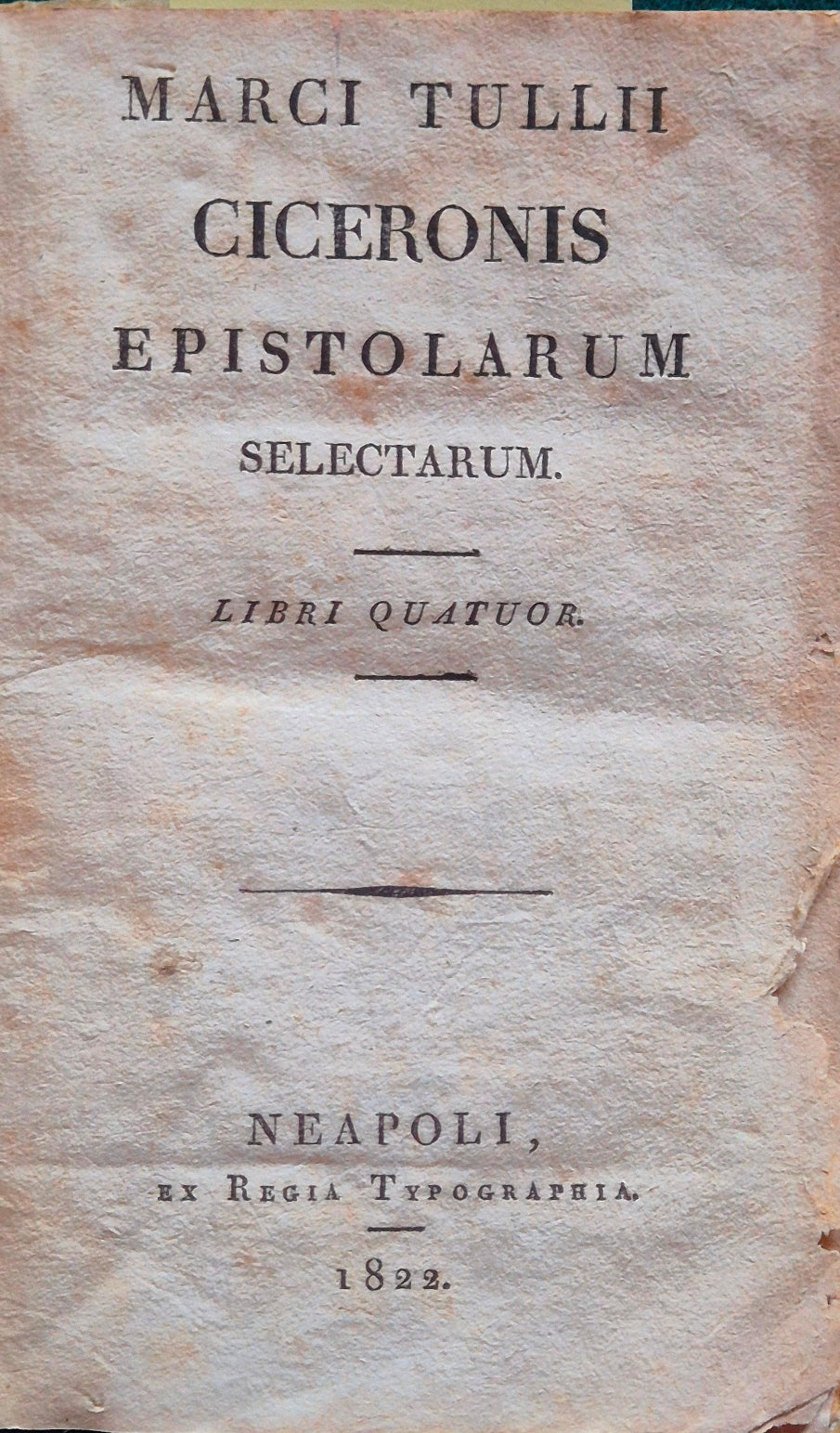 Marci Tullii Ciceronis Epistolarum selectarum