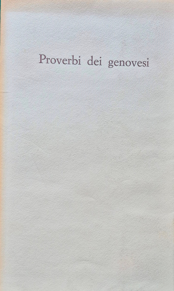 Proverbi dei genovesi