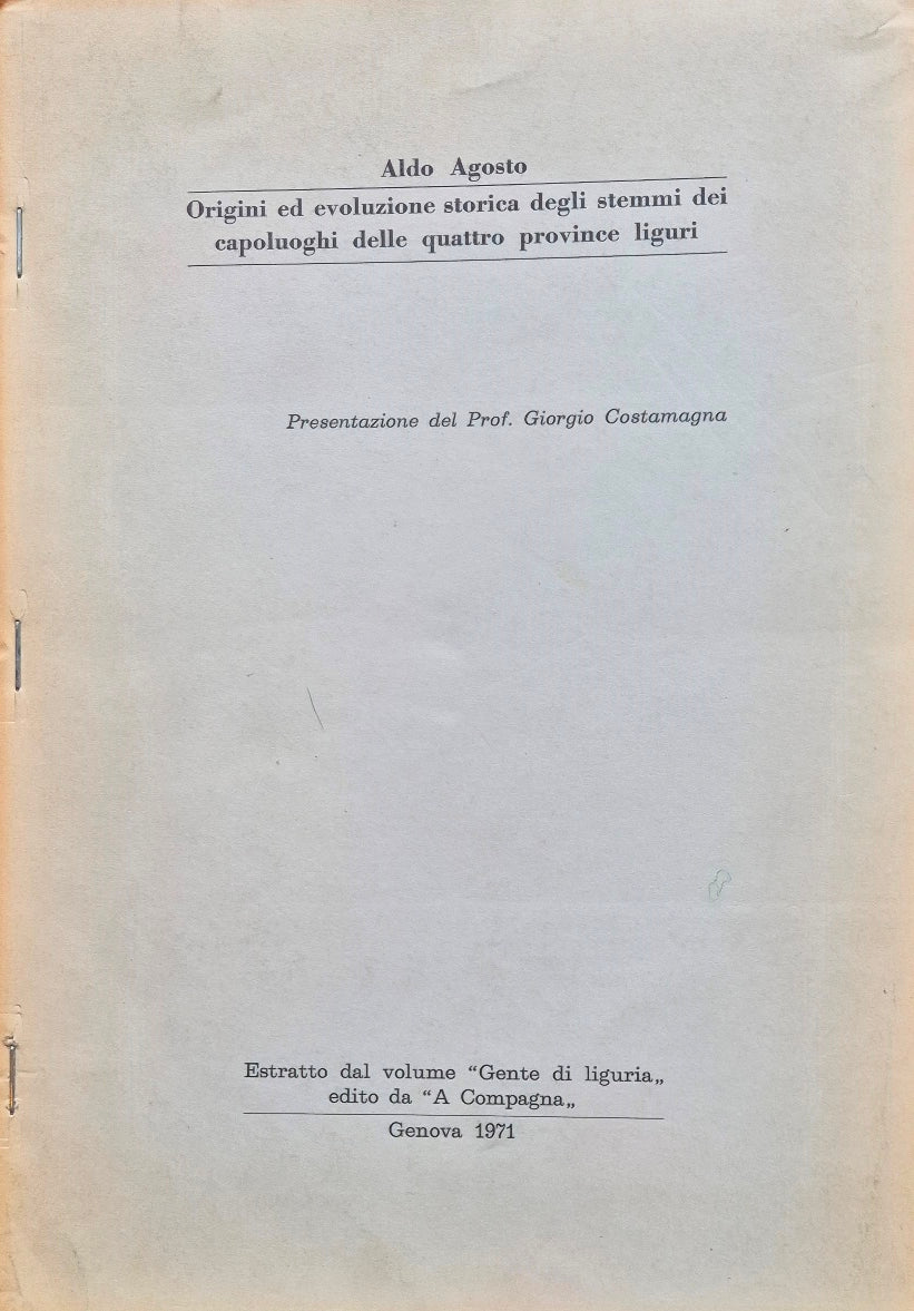 Origini ed evoluzione storica degli stemmi dei capoluoghi delle quattro province liguri