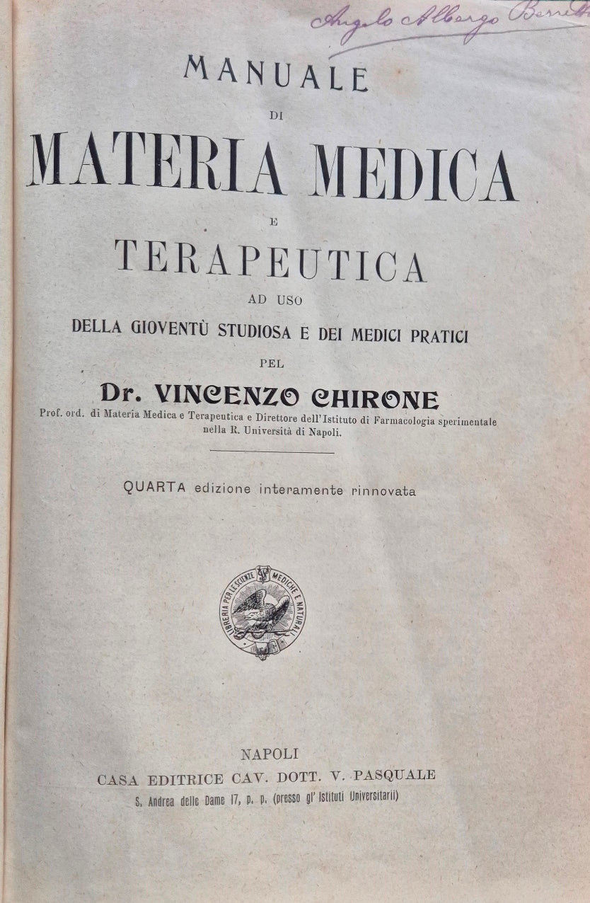 Manuale di materia medica e terapeutica