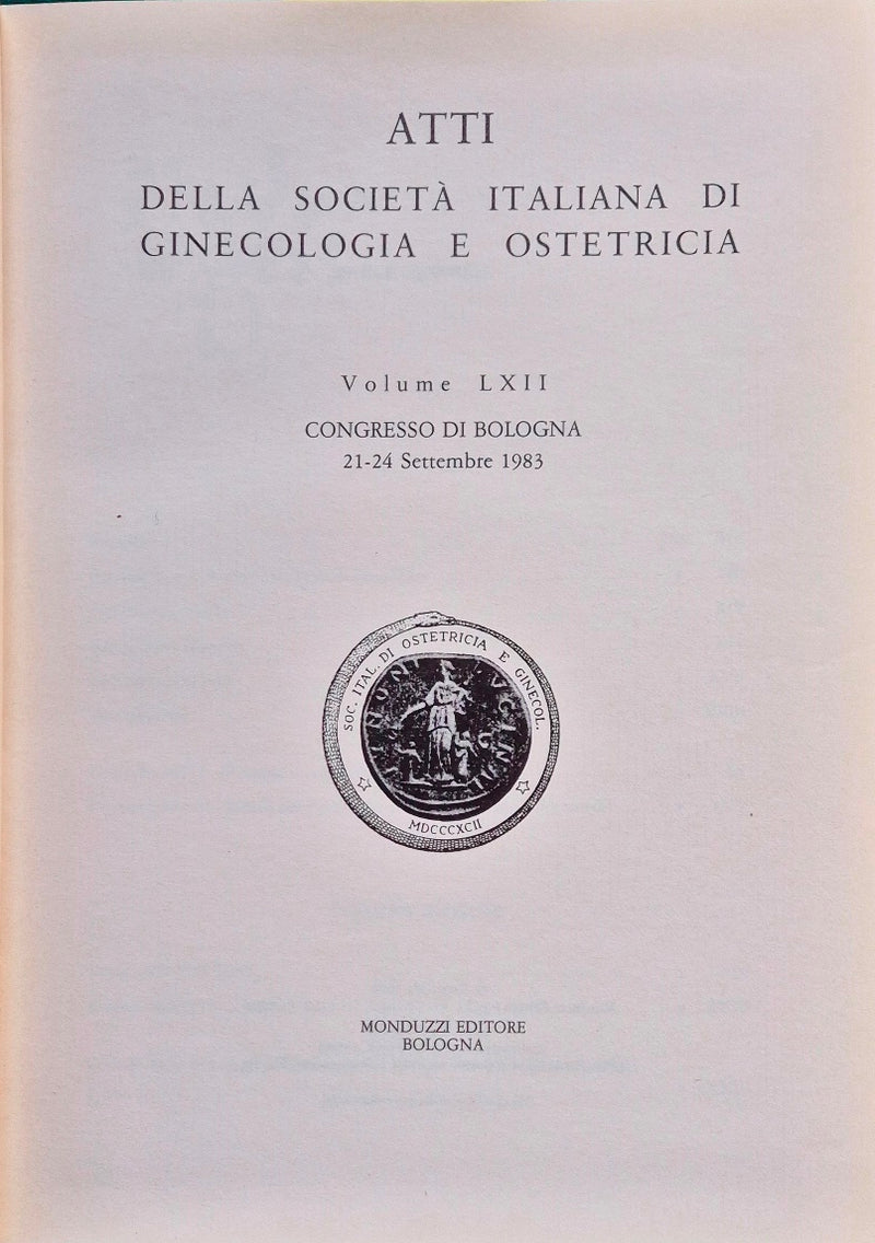 Atti della Società italiana di ginecologia e ostetricia - Vol. LXII