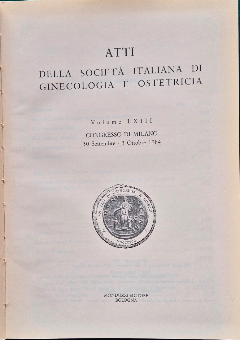 Atti della Società italiana di ginecologia e ostetricia - Vol. LXIII