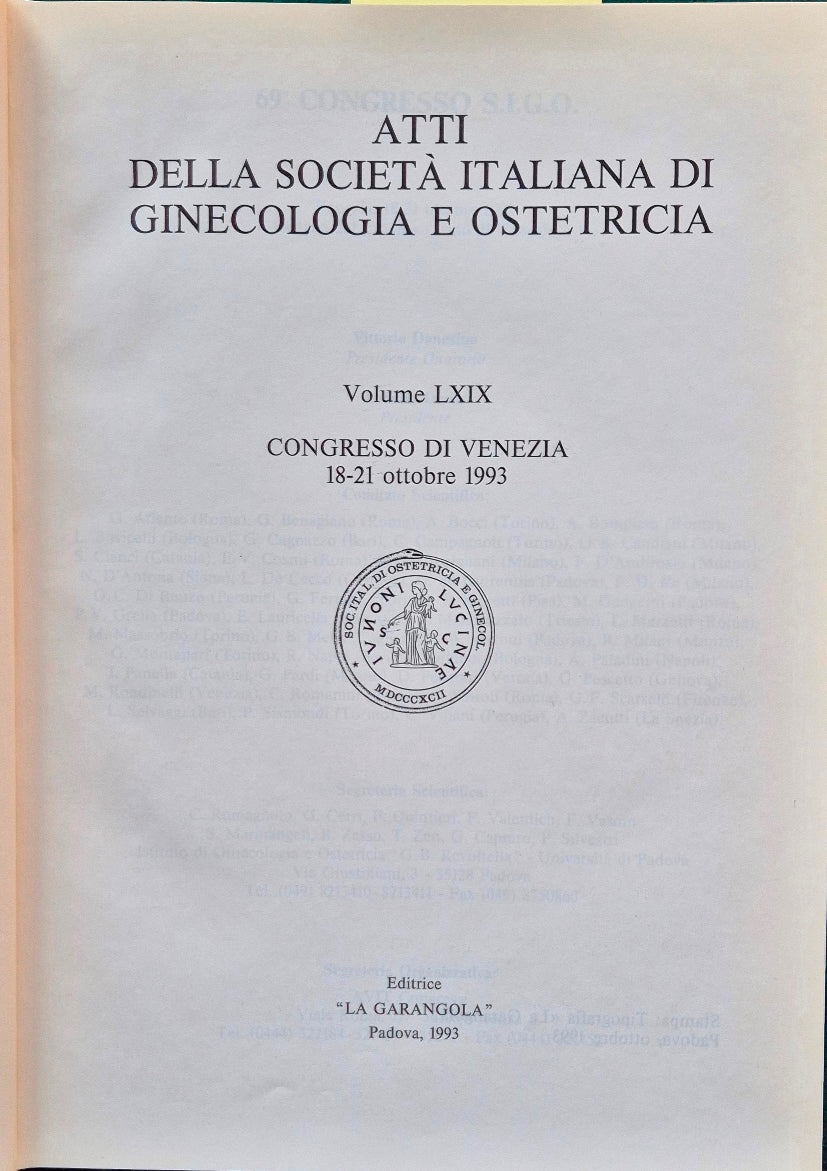 Atti della Società italiana di ginecologia e ostetricia - Vol. LXIX