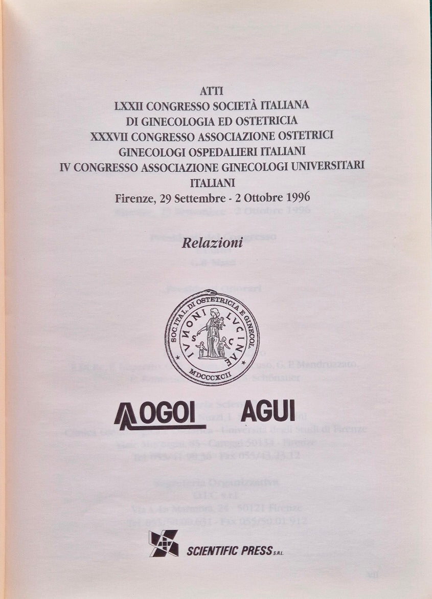 Atti LXXIi Congresso Società italiana di ginecologia e ostetricia
