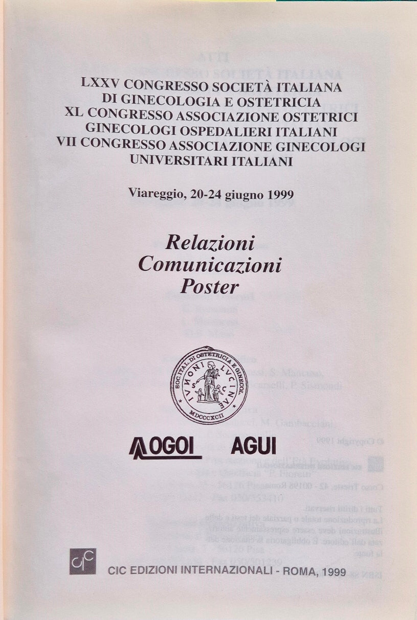 Atti LXXV Congresso Società italiana di ginecologia e ostetricia