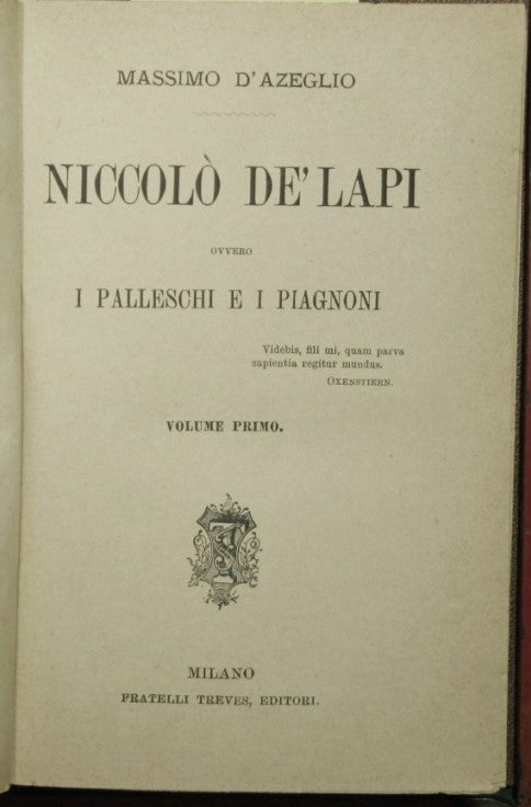 Niccolò de' Lapi or The Palleschi and the Piagnoni