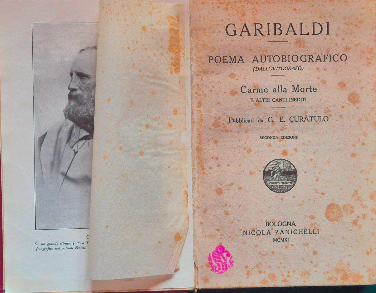Poema autobiografico (Dall'autografo) - Carme alla morte e altri canti inediti
