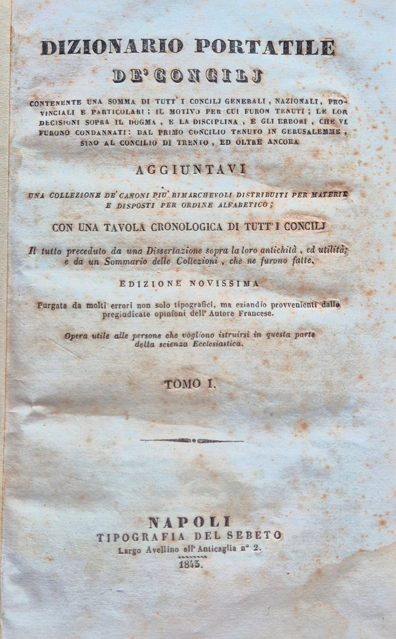 Dizionario portatile de' concilj