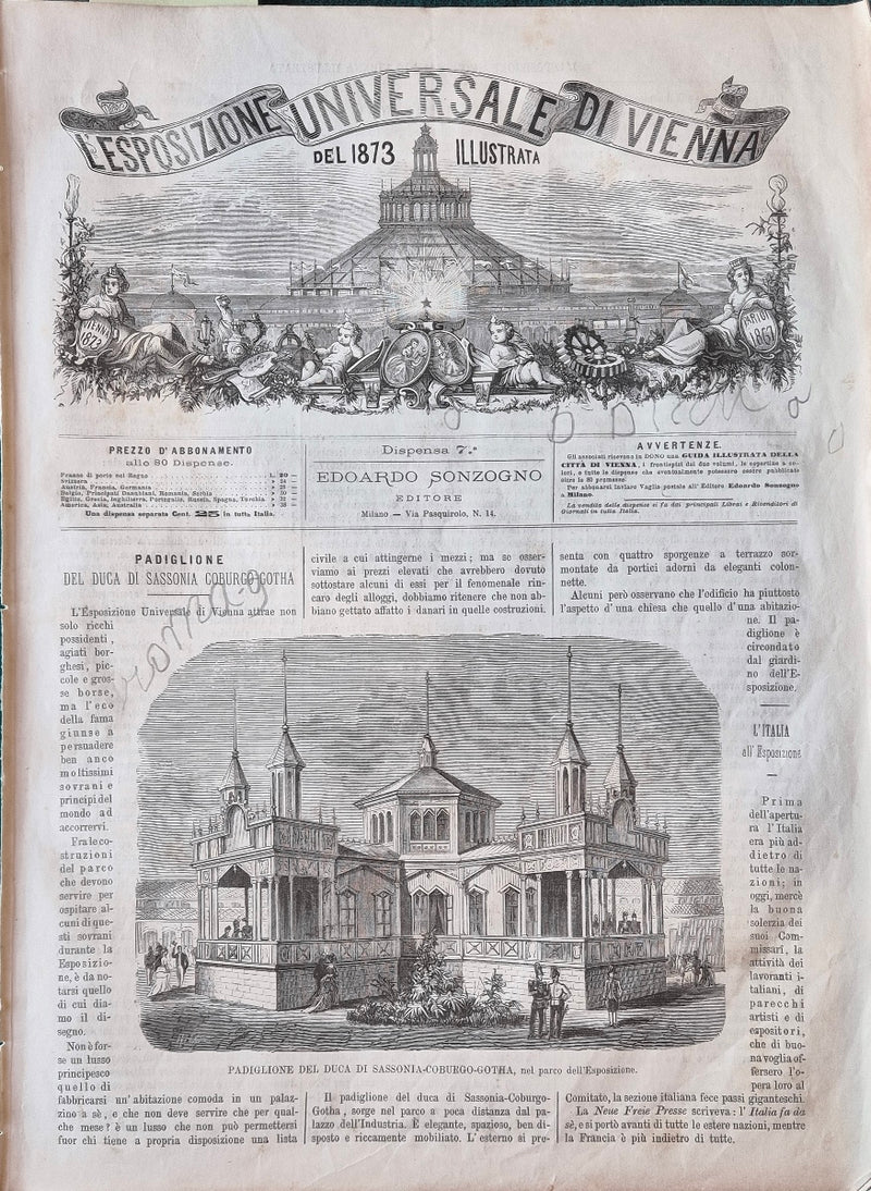 L'Esposizione Universale di Vienna del 1873 illustrata - Dispensa n.7
