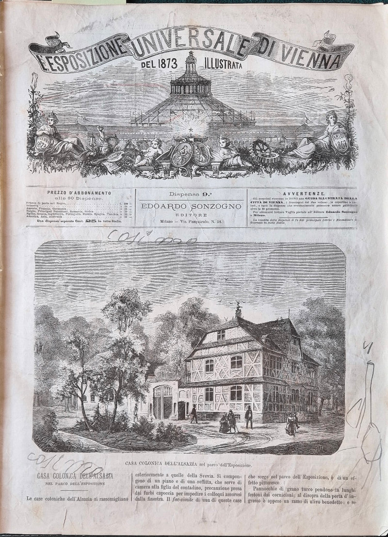 L'Esposizione Universale di Vienna del 1873 illustrata - Dispensa n.9