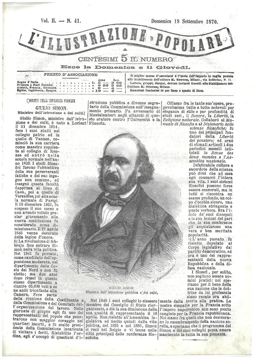 L'illustrazione popolare - 18 Settembre 1870