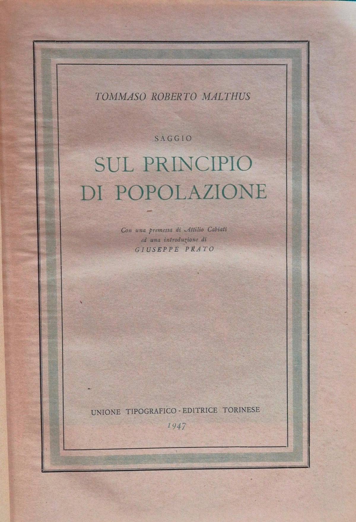 Saggio sul principio di popolazione