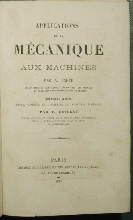 Applications of the mechanics of the machines