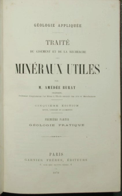Traite du gisement et de la recherche des useful minerals