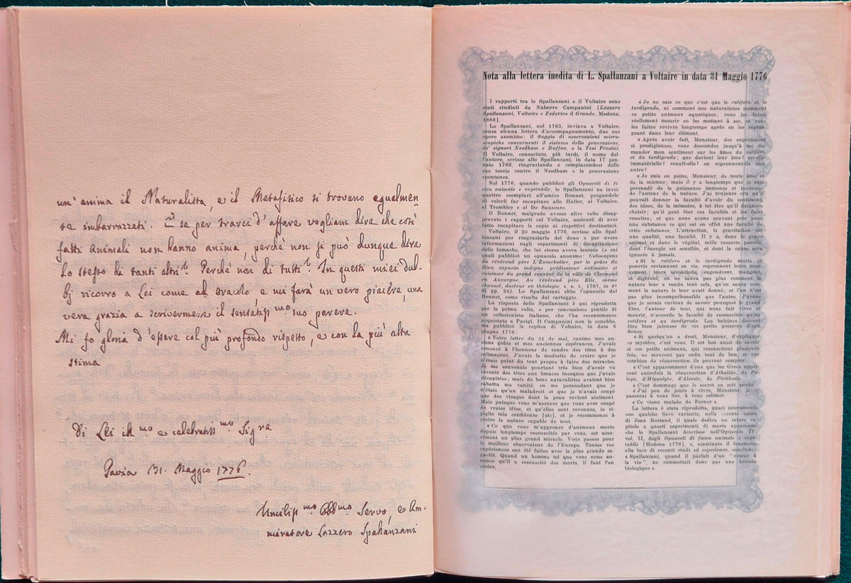 Bibliografia delle opere di Lazzaro Spallanzani