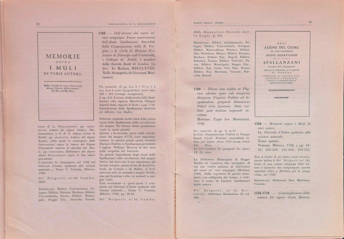Bibliografia delle opere di Lazzaro Spallanzani