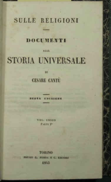 On religions - Documents to Universal History