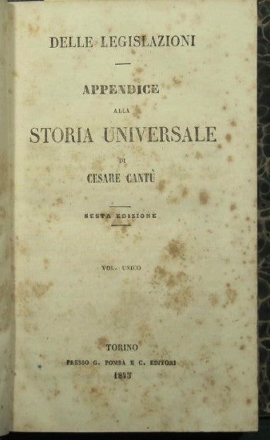 Of Legislation - Appendix to the Universal History