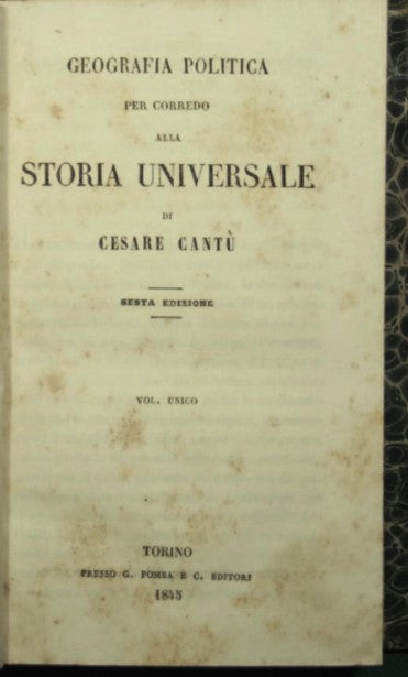Political Geography as a Complement to Universal History