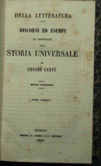 Della letteratura - Discorsi ed esempi in appoggio alla Storia universale - Vol. II