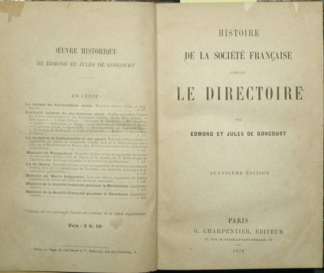 Histoire de la societè francaise pendant le Directoire