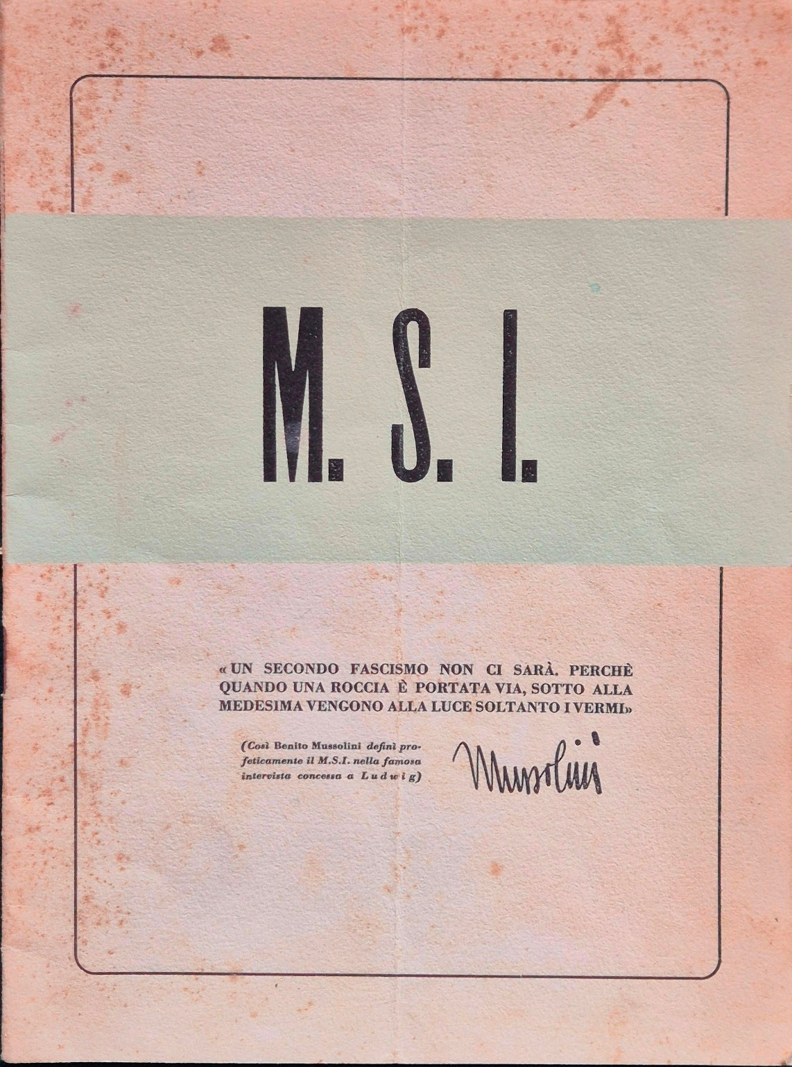 M.S.I. -  Appunti di propaganda a cura della D.C.