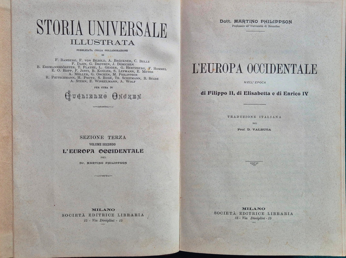 L'Europa occidentale nell'epoca di Filippo II, di Elisabetta e di Enrico IV