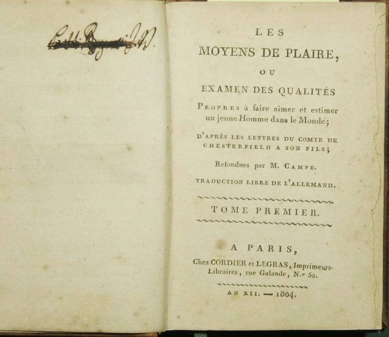 Les moyens de plaire, ou examen des qualites propres a faire aimer et estimer un jeune homme dans le monde