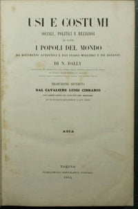 Usi e costumi sociali, politici e religiosi di tutti i popoli del mondo