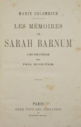 Les mémoires de Sarah Barnum