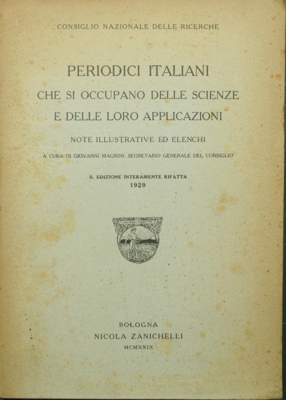 Italian periodicals that deal with science and their applications