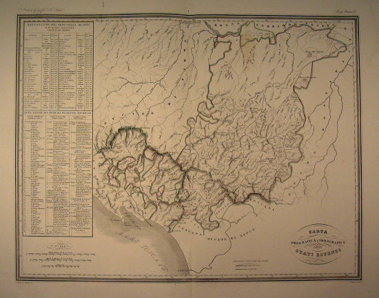 Mapa orográfico e hidrográfico de los Estados del Este.