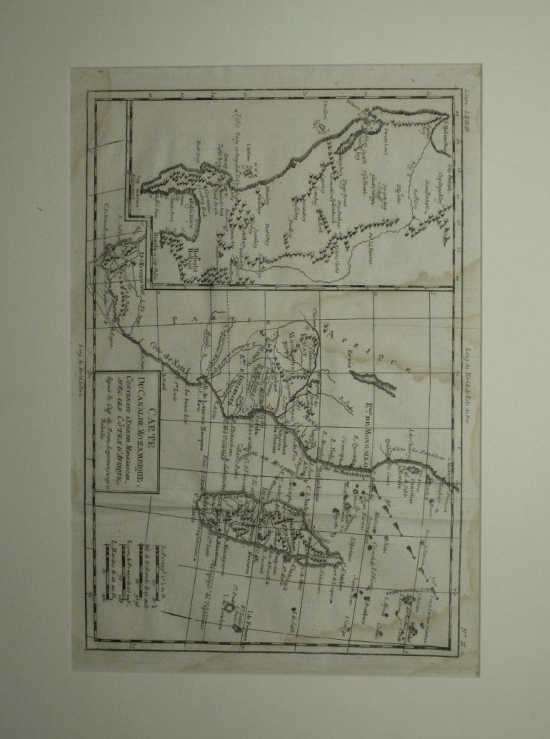 Carte du Canal de Mozambique contenant l'Isle de Madagascar avec les cotes d'Afrique depuis le Cap de Bonne Esperance jusqua Melinde - Analyse succincte de L'atlas dressé