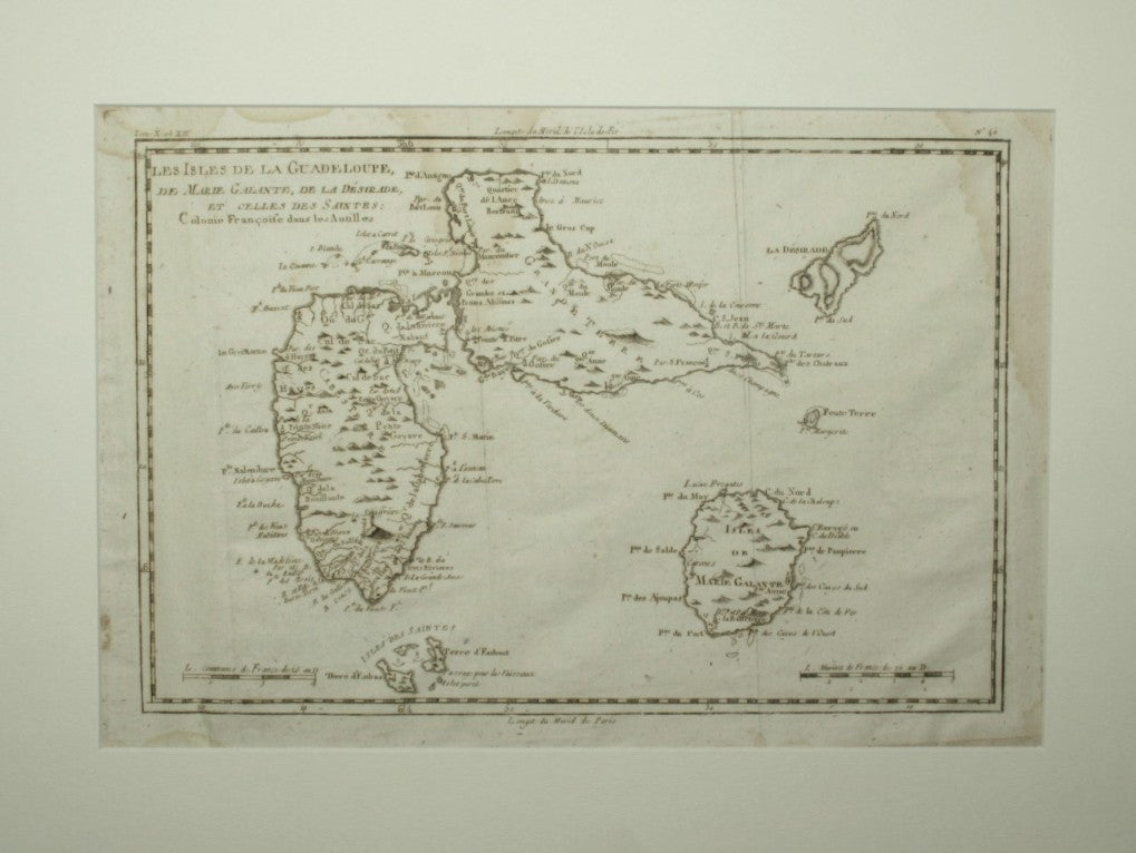 Les Isles de la Guadeloupe de Marie Galante, de la Desirade, et celles des Saintes, Colonie Francoise dans les Antilles - Analyse succincte de L'atlas dressé