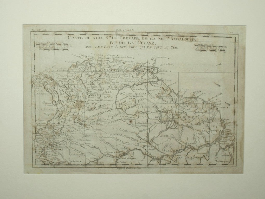 Carte du Nouv. R.me de Grenade, de la nou.le Andalousie, et de la Guyane, avec les pays limitrophes qui en sont au sud - Analyse succincte de L'atlas dressé
