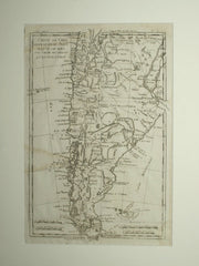 Carte du Chili depuis le sud du Perou jusqu'au Cap Horn avec partie des regions qui en sont a l'est - Analyse succincte de L'atlas dressé