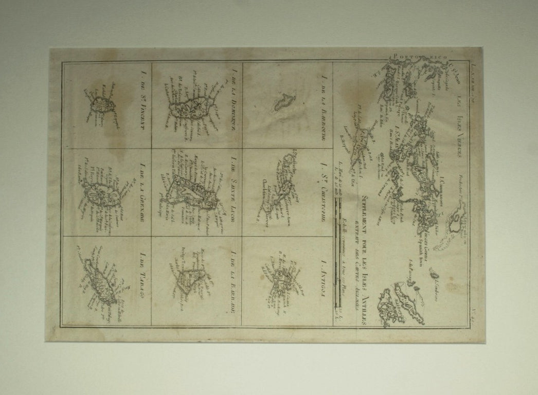 Supplement pour les Isle Antilles extrait des cartes angloises - Analyse succincte de L'atlas dressé