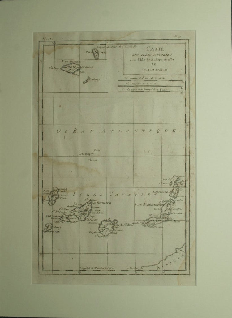 Carte des Isles Canaries avec l'Isle de Madere et celle de Porto Santo - Analyse succincte de L'atlas dressé