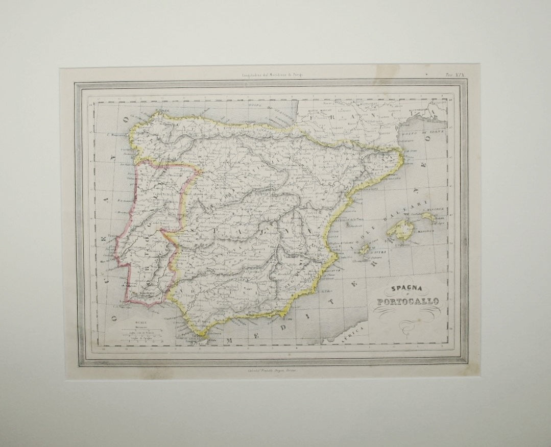 Carta della Spagna e Portogallo