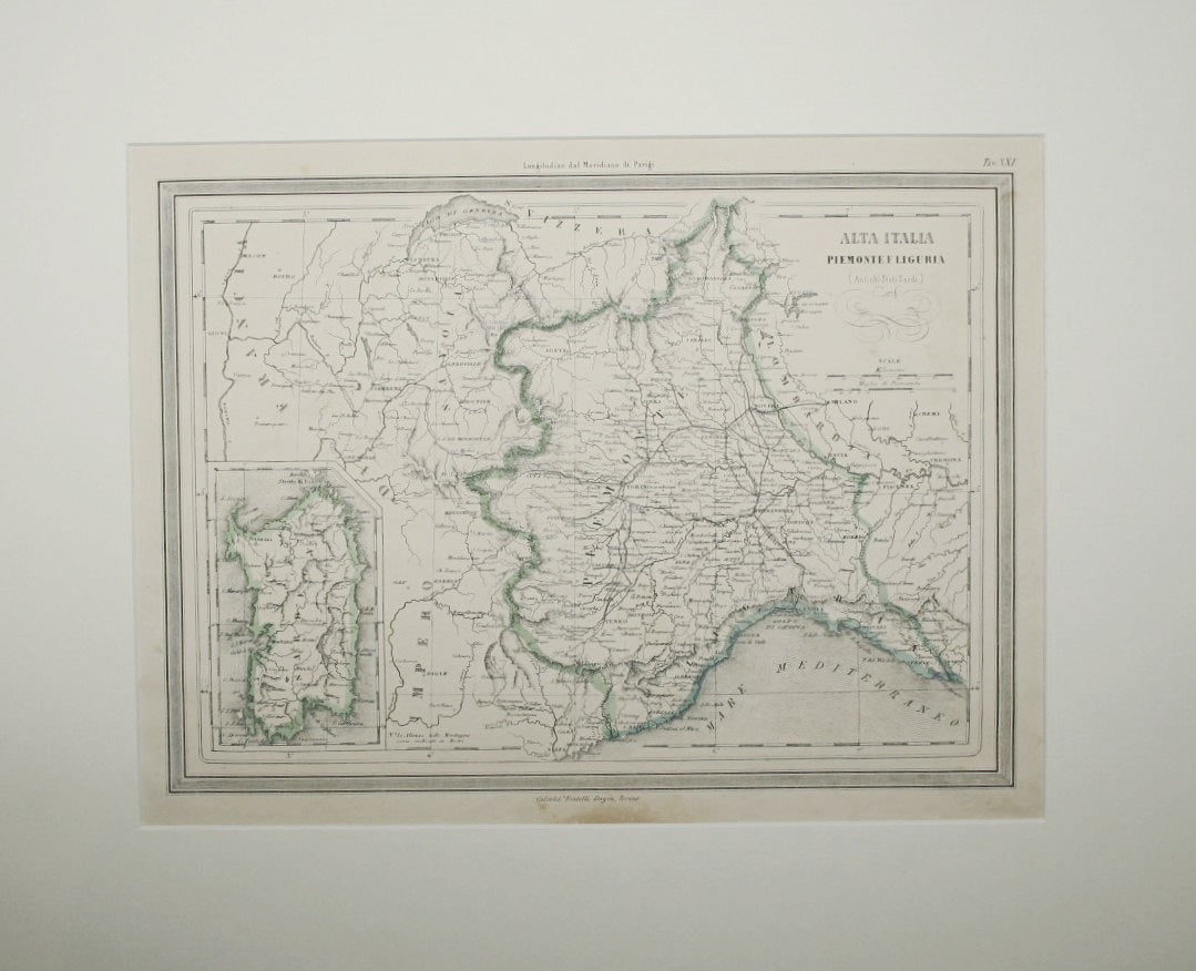 Map of Northern Italy - Piedmont and Liguria
