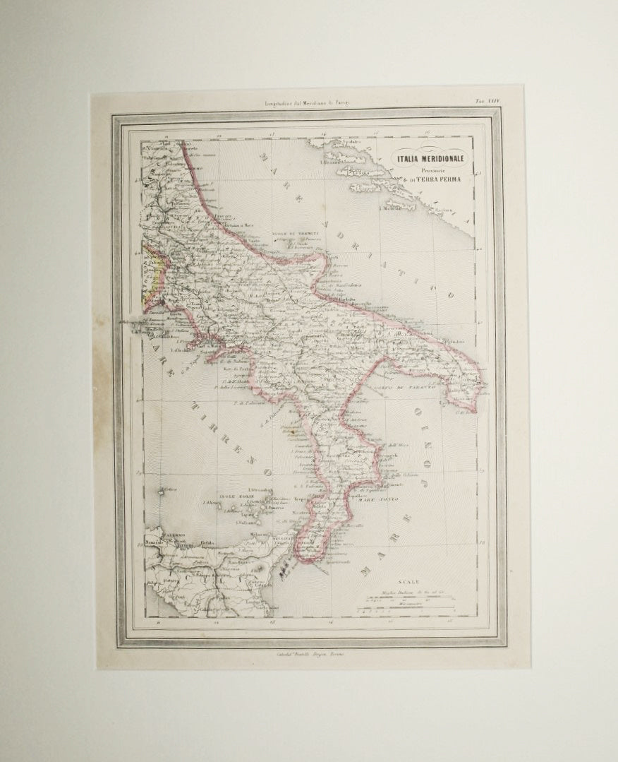 Carta dell'Italia meridionale - Provincie di Terra Ferma