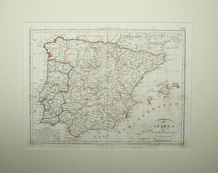 Atlante Universale portatile - Carta della Spagna e Portogallo di P. Lapie