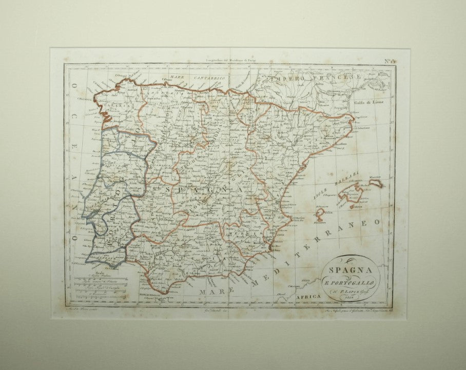 Atlante Universale portatile - Carta della Spagna e Portogallo di P. Lapie